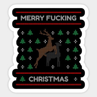 Merry Fucking Christmas Sweater Ugly Sweater Xmas Sticker